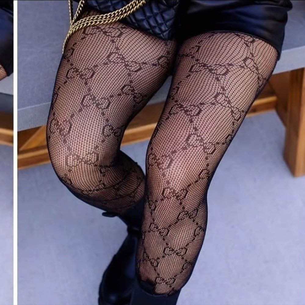 GG pattern lace tights - Picture 2 of 3